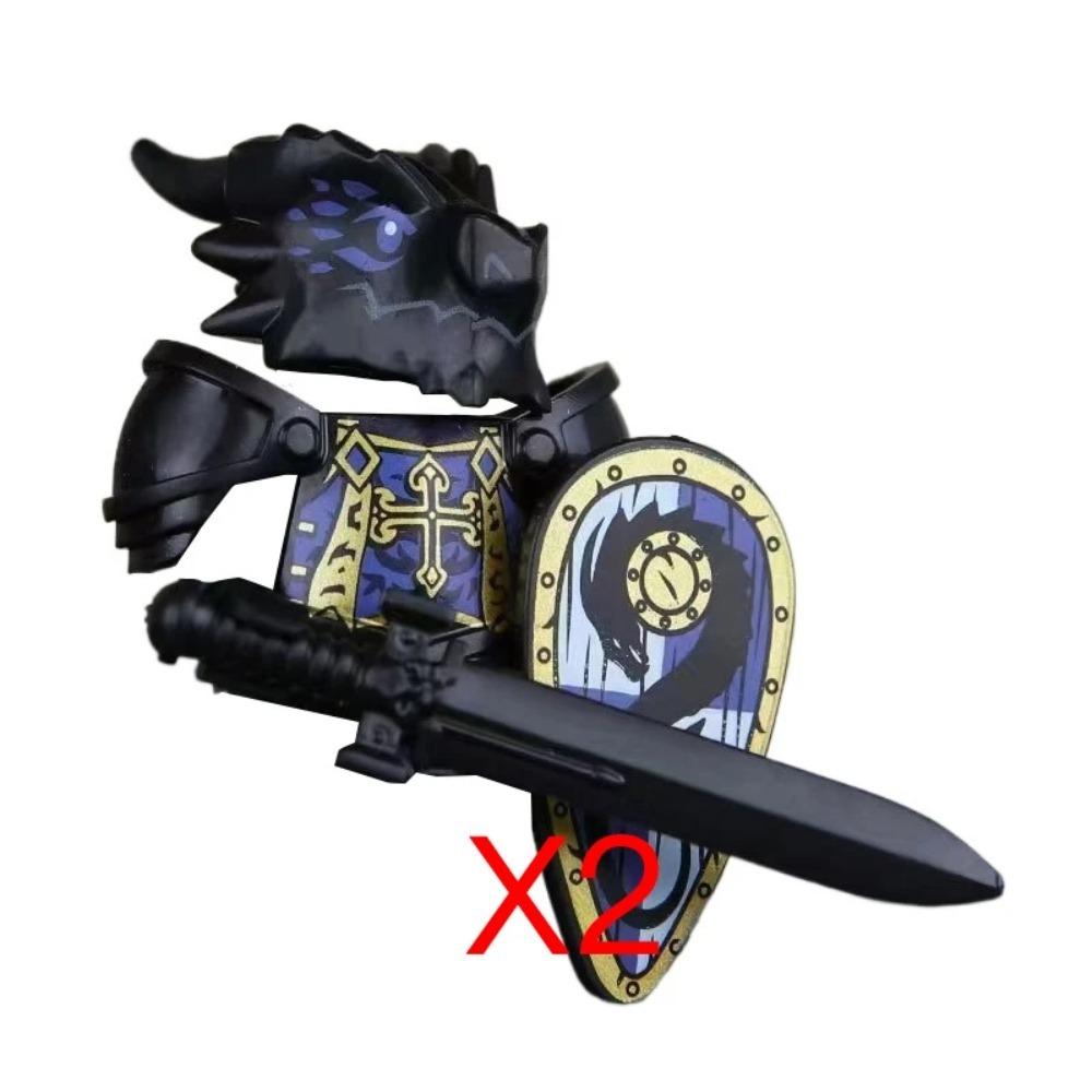 Mittelalterliche Burgsoldaten Actionfiguren Baustein Drache Anime Ritter Zubehör Kriegspferd Miliz Helm Schild Spielzeug Geschenk B15
