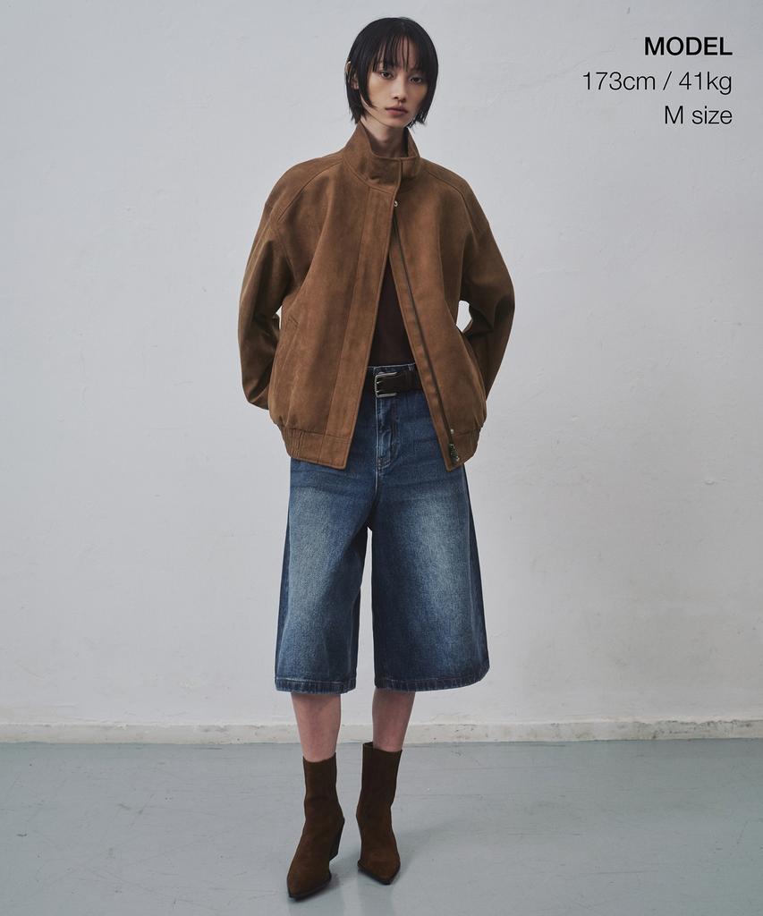 Musinsa Standard Woman Women'S Synthetic Suede High-Neck Blouson Jacket [Light Brown]