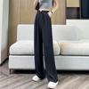2025 New Women's Chinese-Style Wide-Leg Pants: Spring & Autumn Straight-Leg, Lightweight Suit Pants
