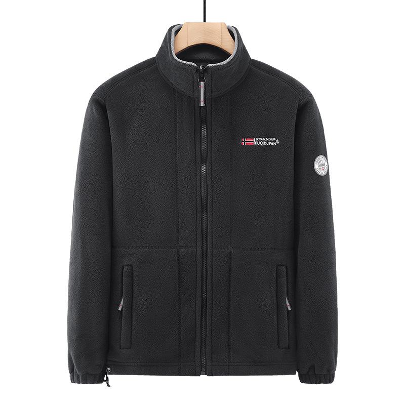 Norsko Jednobarevná fleecová mikina - Hřejivý outdoorový kardigan pro volnočasové sporty