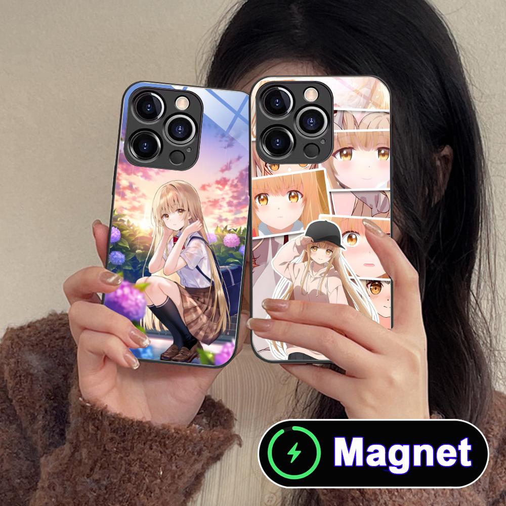 Angel Mahiru Shina Phone Case for iPhone 17 16 15 14 13 12 11 Air Pro Max Plus Mini Glass MagSafe Cover