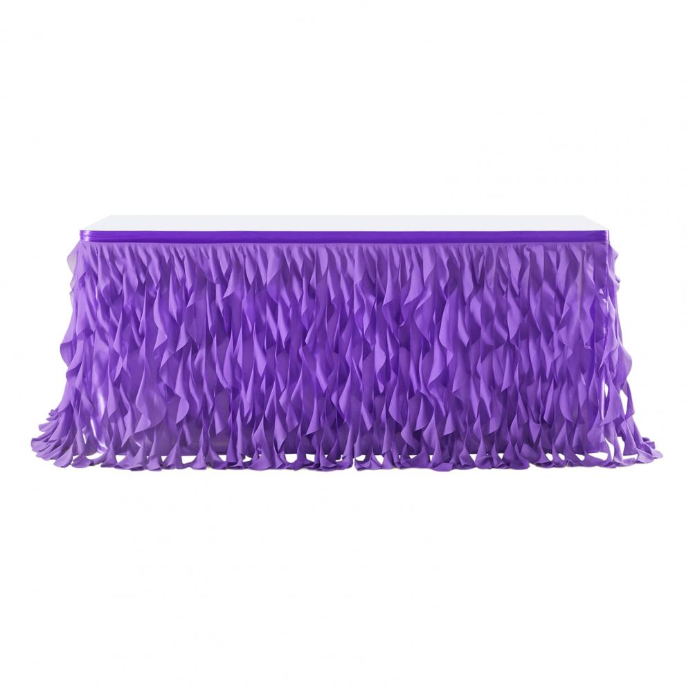 Curly Willow Table Skirt for Rectangle Round Tables 6ft Ruffle Table Cloth Reusable Table Skirt for Party Wedding