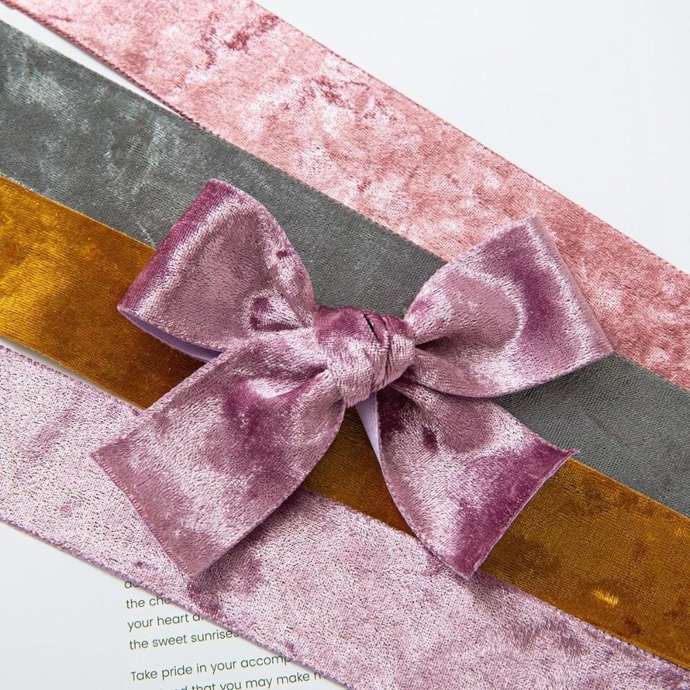 Crushed Velvet Velvet Wired Ribbon 3.8cm Width Gift Wrapping Ribbon Gift Wrapping Christmas Tree