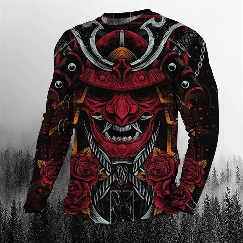 Spooky 3D Zombie Print Long Sleeve T-shirt, Gothic Style for Halloween