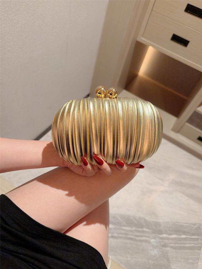 Gorgeous Oval Box Bag Clutch Bag Women's Banquet Evening Dress Clutch Bag with Cheongsam Wedding Chain Bag