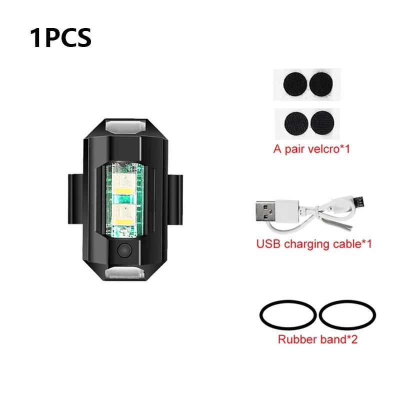 Drone Strobe Light 7 Color Motorcycle Taillights USB LED Anti-Collision Bike Aircraft Night Flying Flashing Warning Signal Light