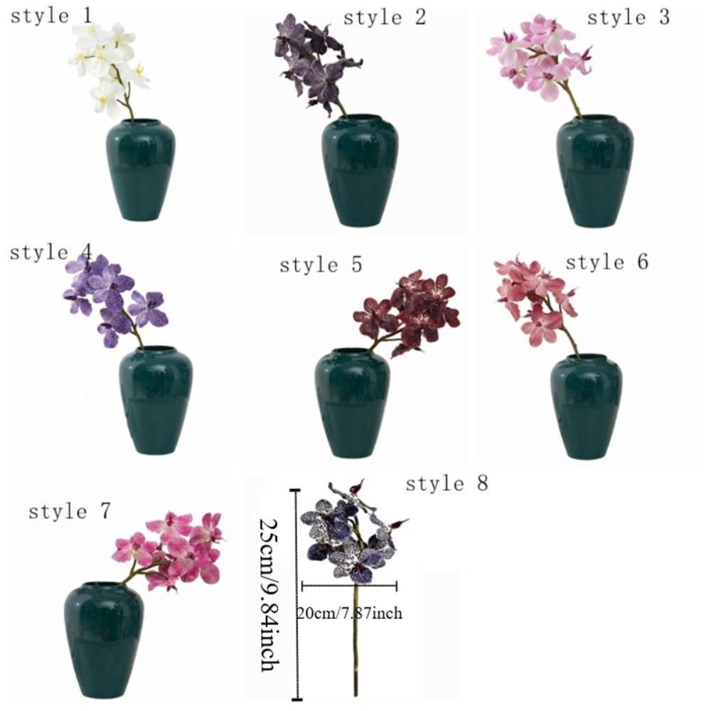 7 Heads Artificial Phalaenopsis Orchids Handmade Decorative Phalaenopsis Branch Real Touch Simulation Orchid Flowers Hotel