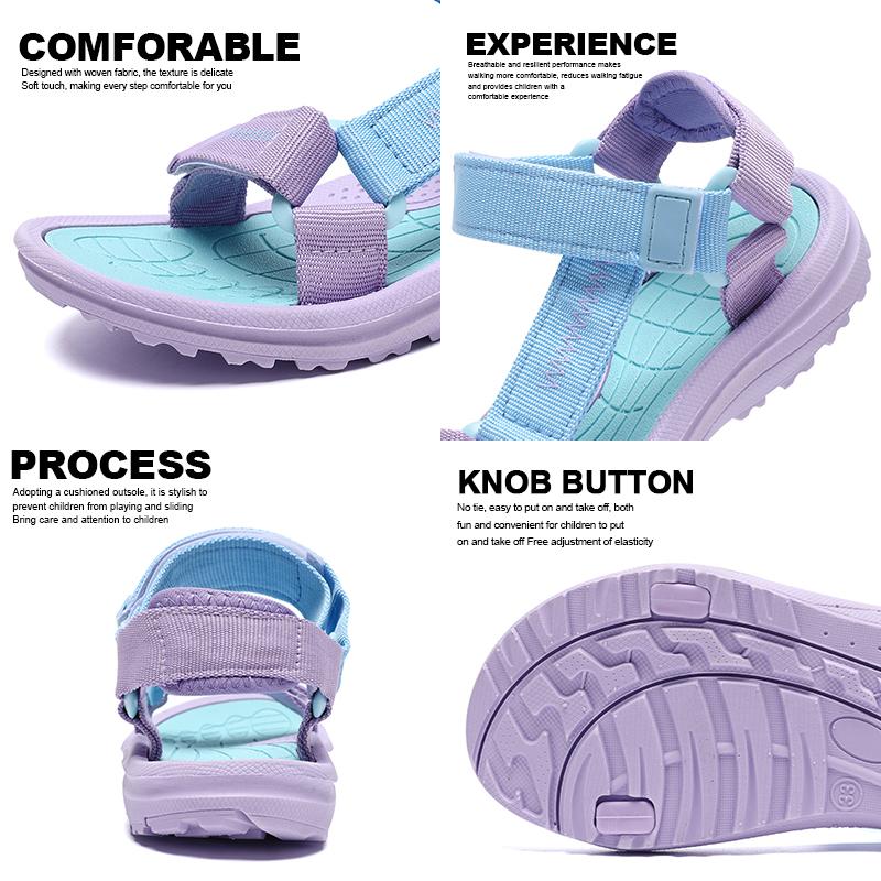 Kindersandalen Jungen Mädchen Atmungsaktiv Sommer Sport für Draußen Strand Schuhe Offene Zehe Bequem Gehen Sandalen Größe 30-38