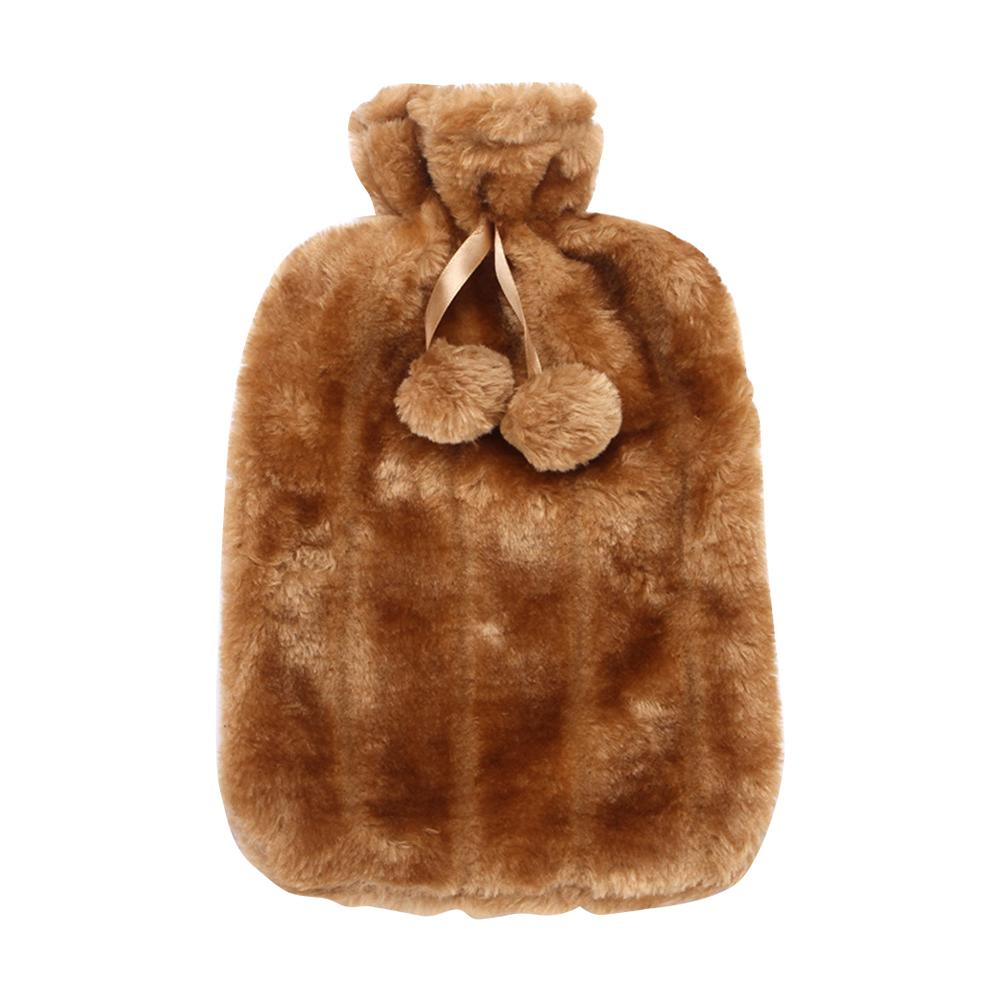 

2000ml Heat Preservation Covers Cold-proof Plush Hot Water Bottle Protective with Hair Ball Soft Hot Water Bag Cover for Winter жёлтый