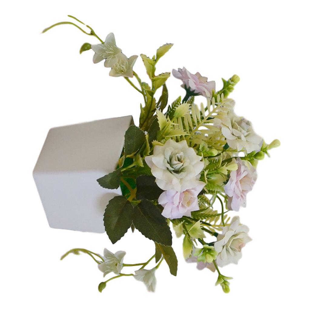 Artificial Potted Flower Lifelike Cloth Flower Plastic Flowerpot Simulation Decor