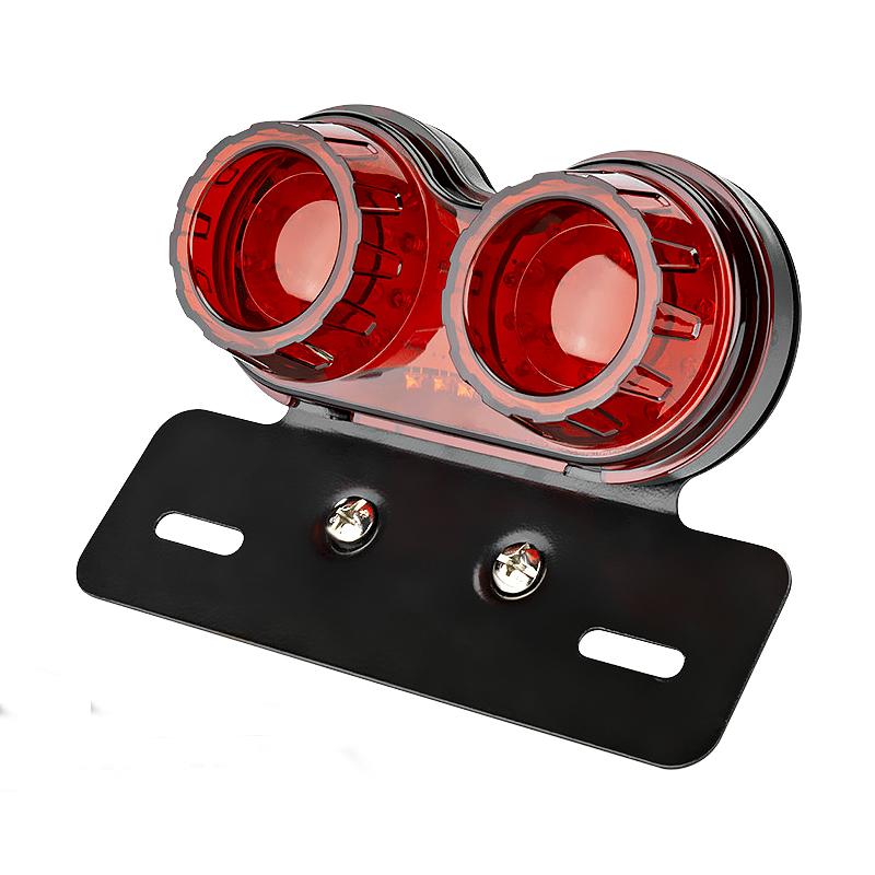 Motorcycle LED Tail Light Turn Signal Lights License Plate Bracket Brake Lamp For Honda Yahama Harley Universal 12V Rear Light