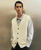 SSY Sunday Cable Knit Vest Cardigan Cream