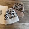 Leopard Print Knit Hat For Women Winter Warmth Breathability Fashionable Gift For Teens