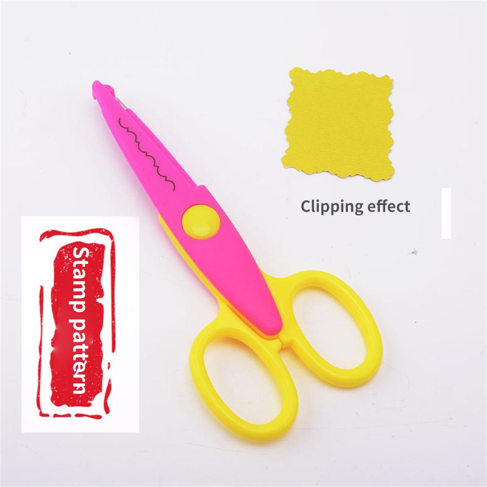 Kids Paper Craft Scissors 6 Cutting Patterns Curved Edges DIY Decorative Cartoons Lace Scissor Scrapbook Album Photos