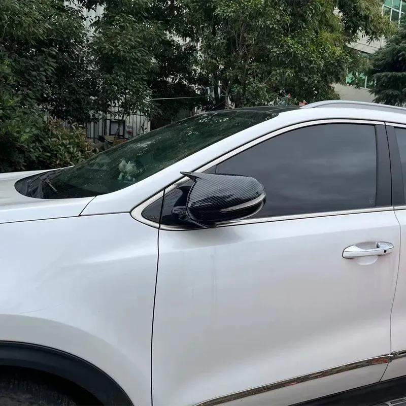 Für Kia Sportage KX5 2016- Autoaufkleber Rückspiegel Seitenspiegelabdeckung Flügelkappe Außentür Rückansicht Gehäuse Verkleidung Kohlefaser