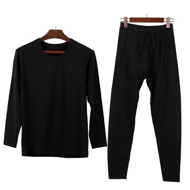 Men's Pure Cotton Round Neck Thermal Underwear Set - Lightweight, Breathable Autumn Bottom Wear