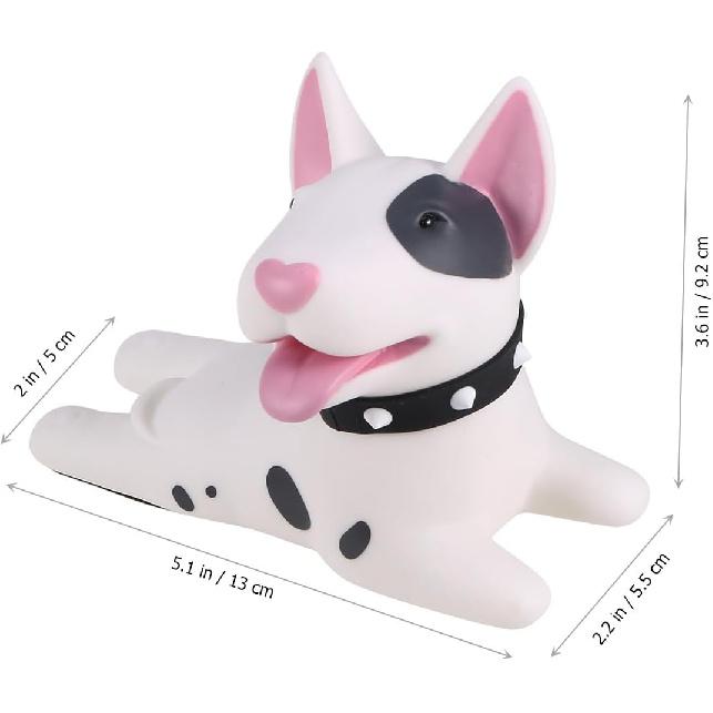 2 Pcs Cute Dog Door Stoppers, Decorative PVC Door Stops for Home Bathroom Bedroom - Black & White, 5.1 X 3.6 Inches
