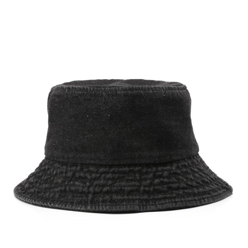 Denim Bucket Hat for Men Women Washed Cotton Fisherman Cap Unisex Retro Summer Sun Hat