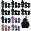 Dice Acrylic Dice Party Games High Class Acrylic Dice Amazing Mixed Colours 10 Set DND Game Dice With Bag For Role Playing Games