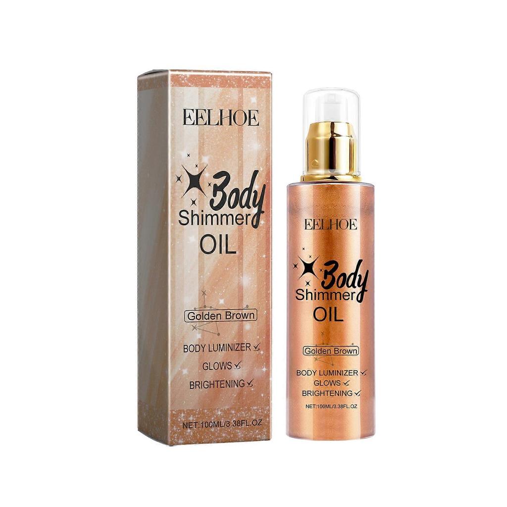 Shimmering Body Glitter Oil - Instant Radiant Glow, Nourishing Mica Highlight for Sexy Beach Look, 100ml
