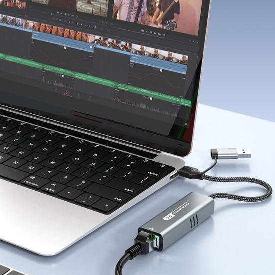 USB/Type-C to Ethernet Adapter 5000Mbps High Speed Dual Interface Universal Ethernet Adapter