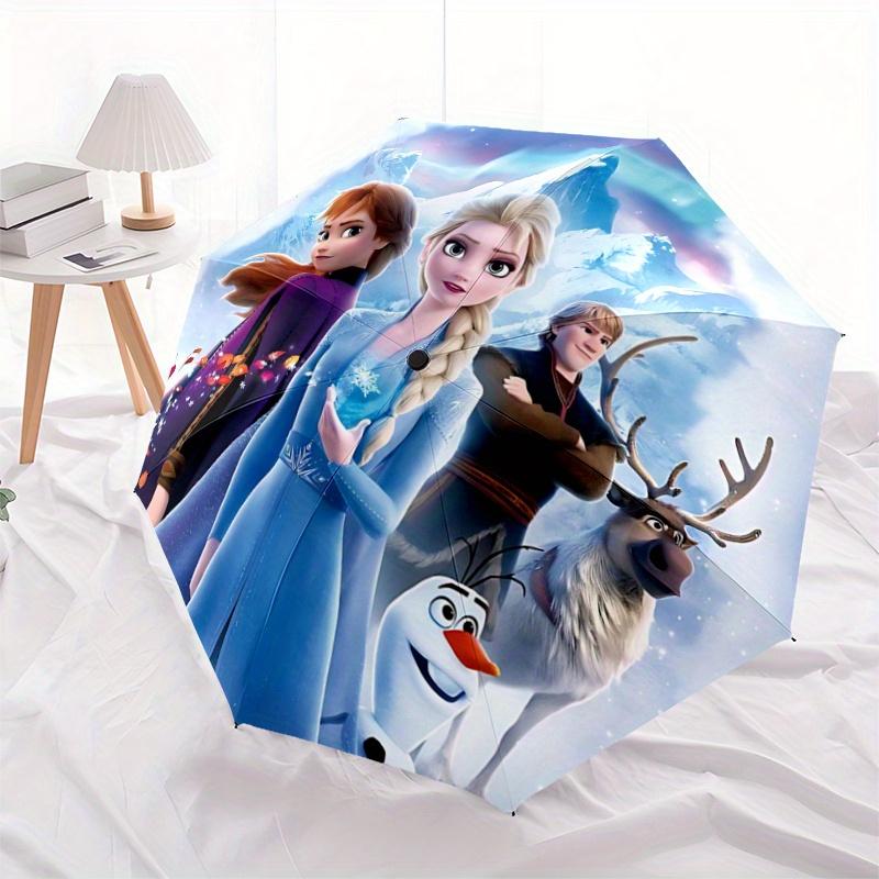 

1pc Disney Frozen Elsa Automatic Opening/Closing Umbrella - Portable 3-Fold Design, 8-Bone Iron Frame, Outdoor Umbrella, Ideal Gift for Fans