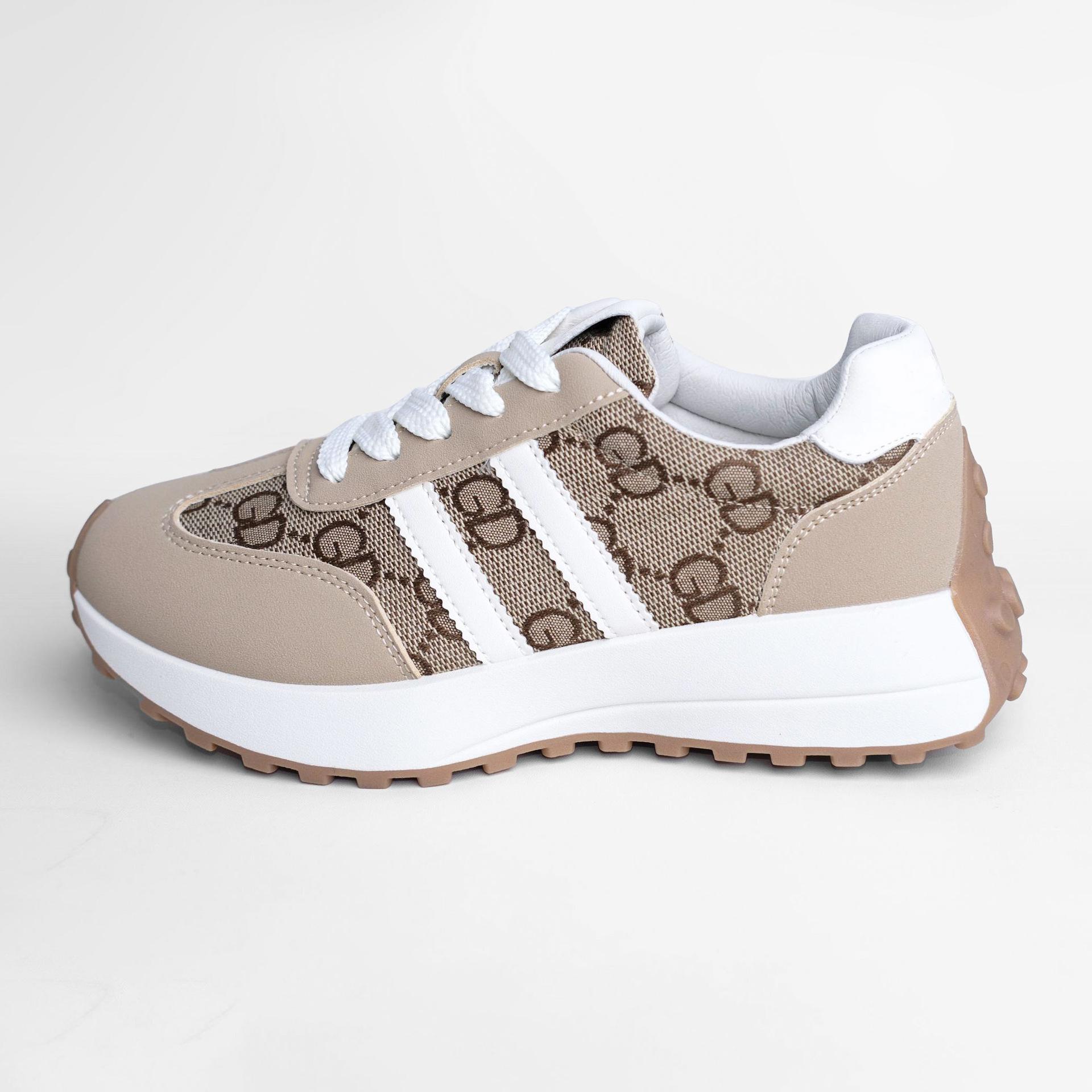 

Туфли на толстой подошве с вышивкой, маленькой талией, женские, 2025 новинка, ретро, универсальные, удобные и легкие, повседневные спортивные туфли 40 хаки