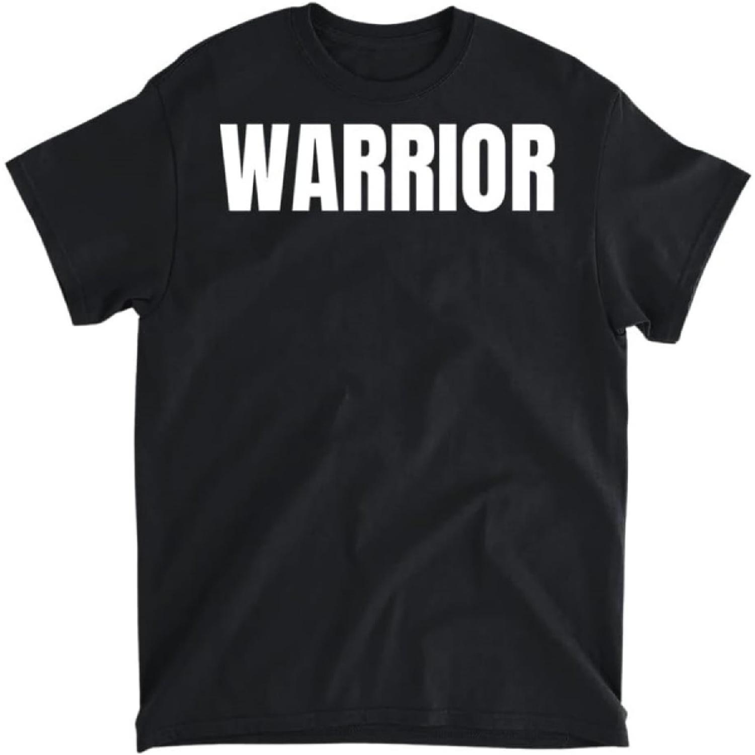 Warrior Funny Word Text Saying Humor T-Shirt, Tank Top, Long Sleeve, Sweatshirt, Hoodie Men Women Kids Made in Canada Black S