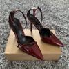 Sexy Spitzschuh High Heel Damenschuhe Elegant Knöchelriemen Lackleder Stilettos Luxus Abschlussball Hochzeiten Brautpumps für Damen