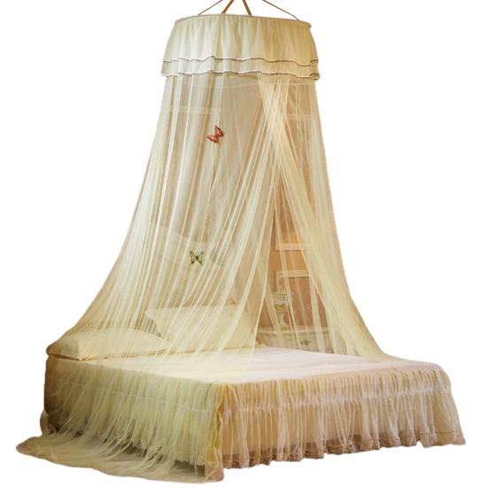 Mosquito Net Round Top Stimulation Butterfly Pin Polyester Fiber Decorative Bed Canopy