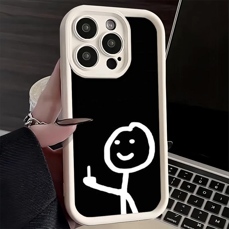 Phone Case for iPhone 17 Air 16E 15 16 Pro Max Funny Stickman Matchman Cover 14 Plus 13 12 Mini Soft Shell Silicone Fundas