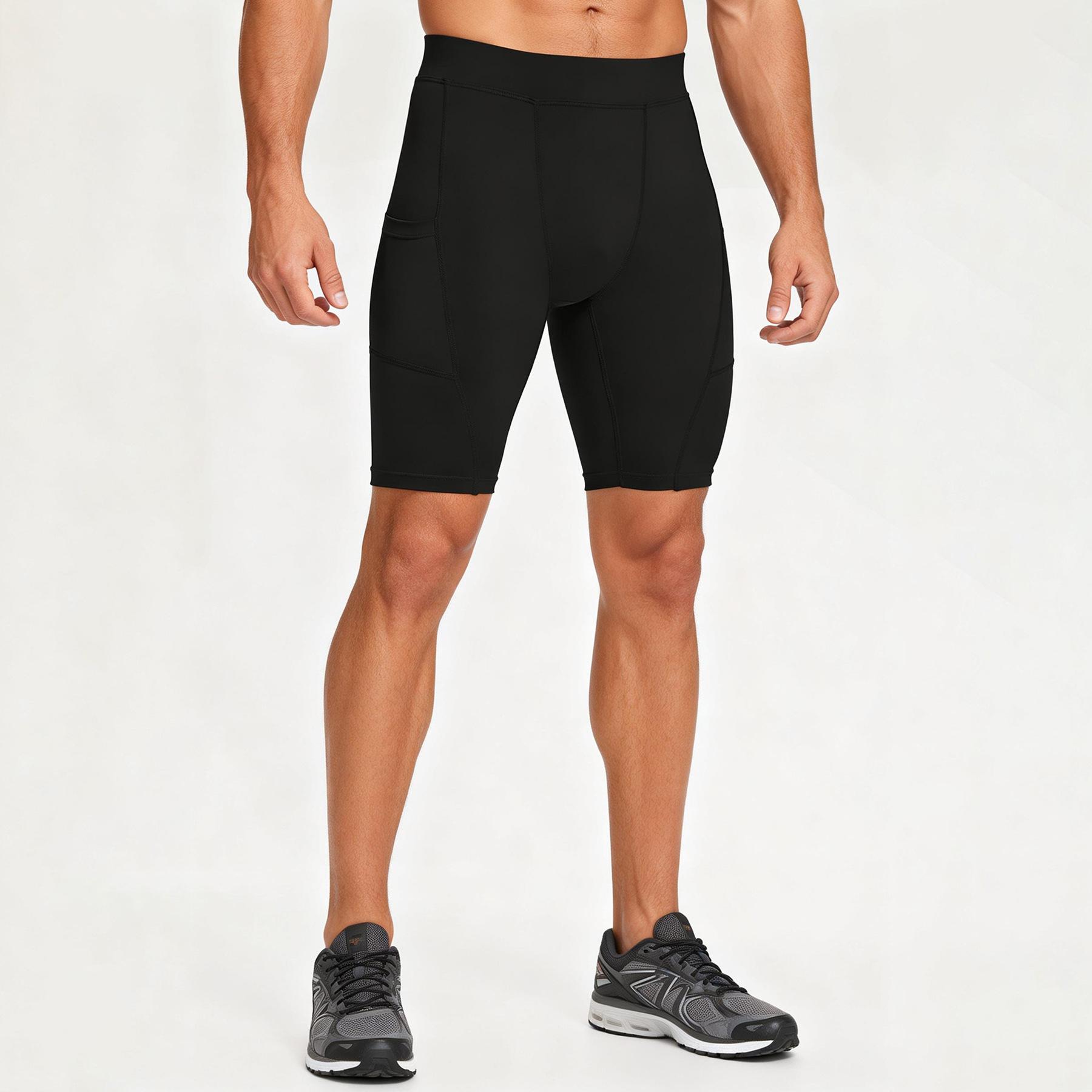 

Men s Workout Tights Running Shorts Fitness Quick Dry Compression Pants 3XL чорний