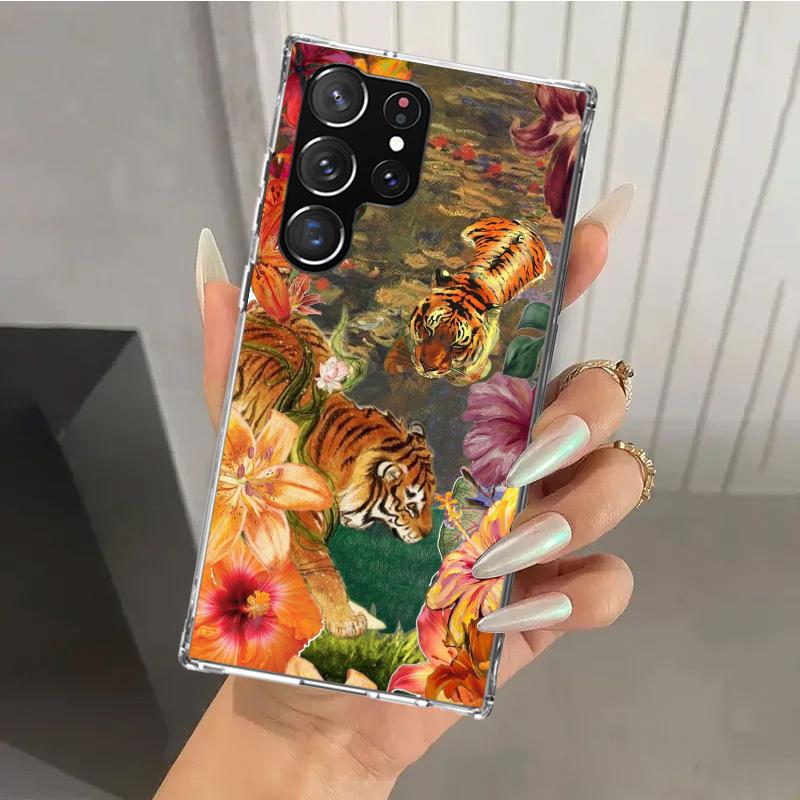 

Superior Tiger Pattern Art Phone Case for Samsung Galaxy S26 S24 S23 Ultra S25 Edge S22 S21 Plus S20 FE + Soft Print Shell Funda Samsung S25 Edge