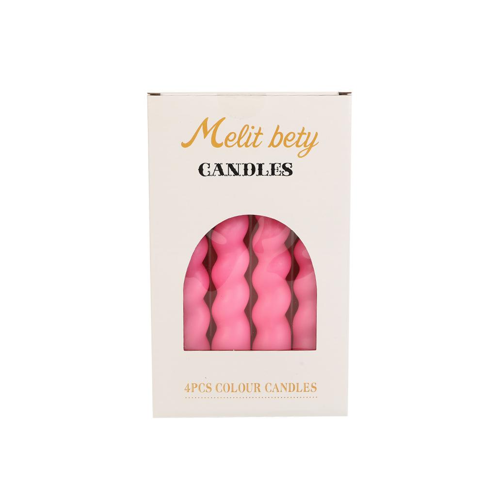 Colorful Twisted Spiral Long Rod Candle Home Creative Wedding Rodless Wax Candle