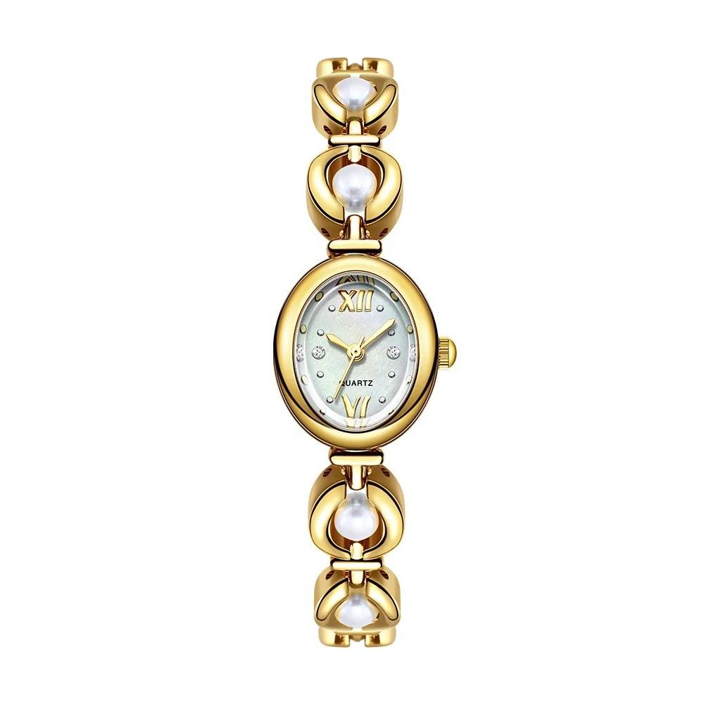 Ladies Watch Green Bracelet Bead Waterproof Women Quartz Wristwatch