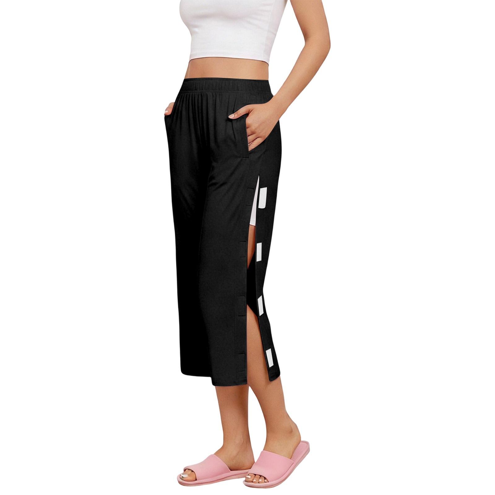 

Women s Post- Recovery Cropped Pants With Full-Side Opening For Care L