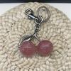 Pink Crystal Cherry Bag Charm For Handbag Shoulder Bag Women's High-Grade Keychain Bags Attachment Parts Women's Gift