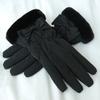 Student female winter cycling bow thickened cold-proof cute winter gloves velvet warm