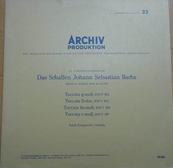 LP Record JOHANN SEBASTIAN BACH RALPH KIRKPA  Das Schaffen Johann Sebastian Bachs APM14184 ARCHIV PRODUKTI 1962 Germany Classical Used