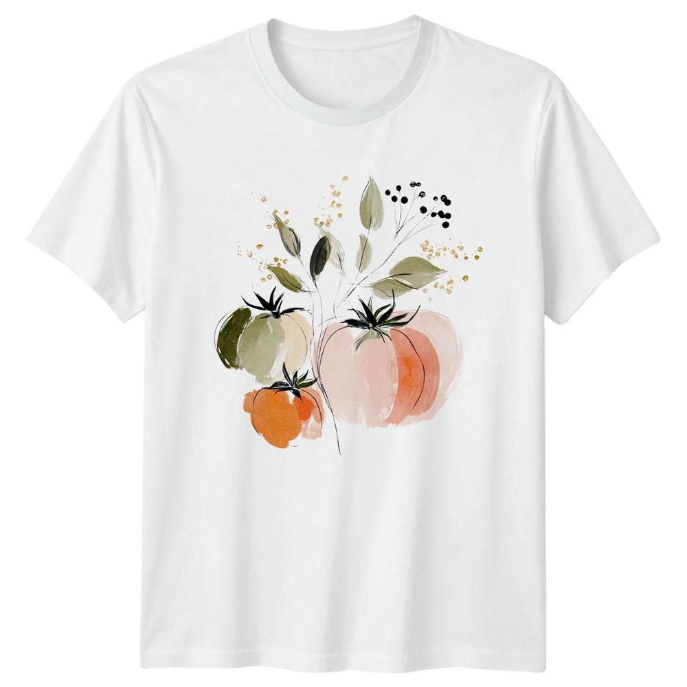 Modern Watercolor Autumn Pumpkin Unisexs TShirt Fall Harvest Art S
