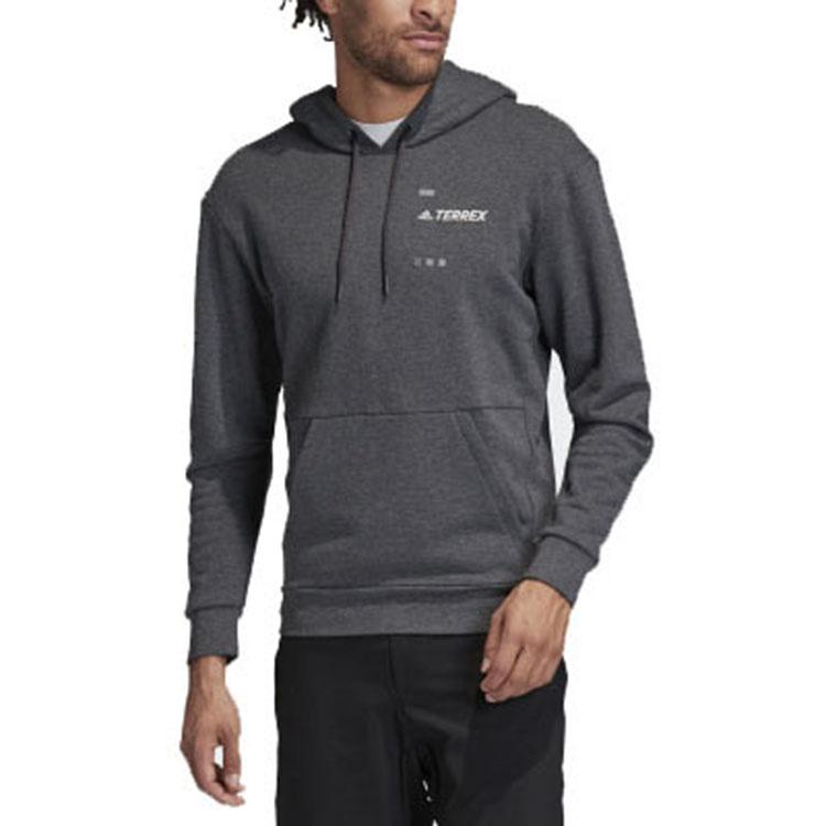 Adidas Terrex Logo Hooded Pullover Sweatshirt Men Outerwear Gray FJ5039