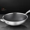 ZISIZ 30cm Stainless Steel Non-stick Wok