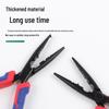 Rust-Proof Teflon Needle-Nose Pliers with Hook, Bent Nose, Multifunctional Electrician's Tool, Non-Stick Wire Gripping Pliers