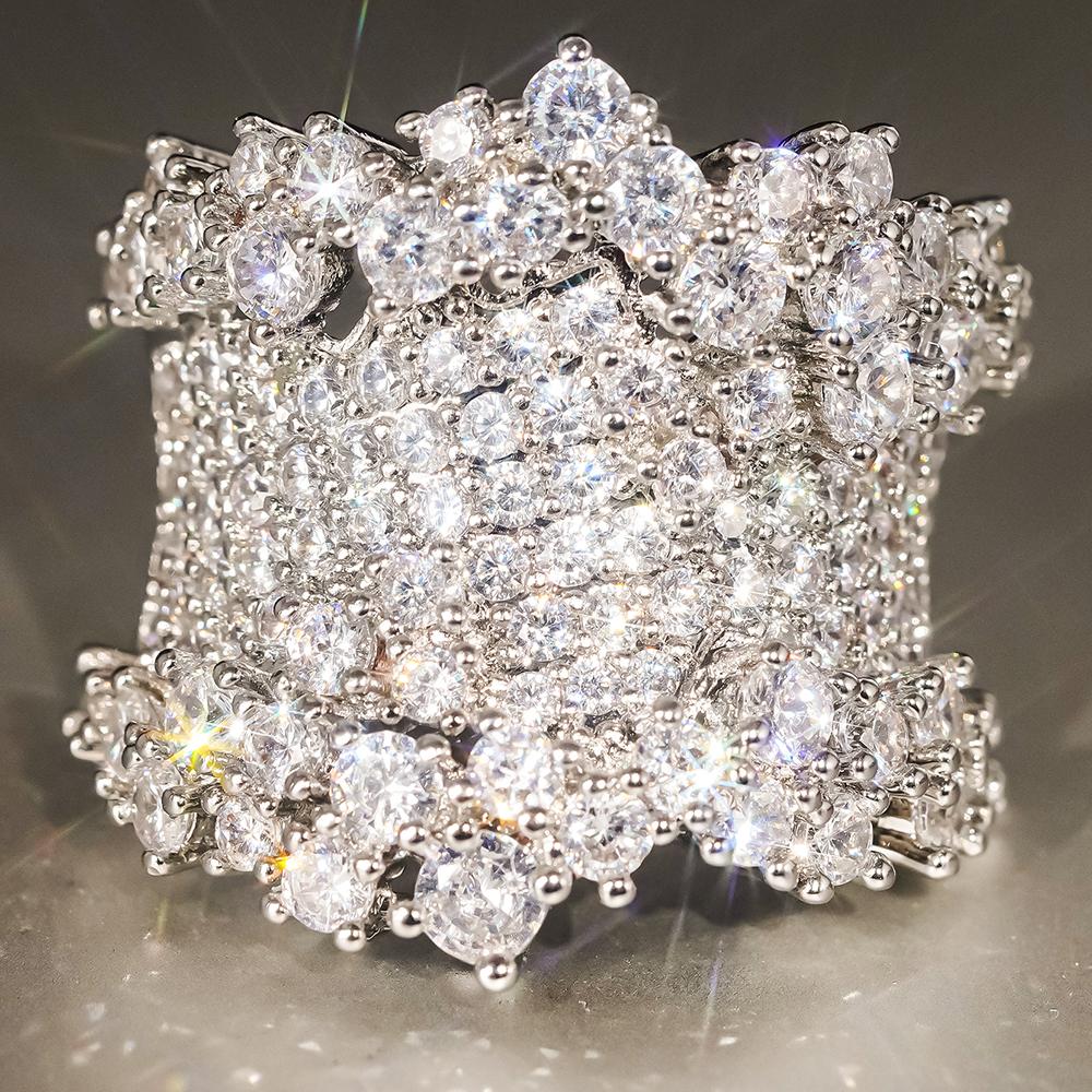 

Huitan Special Design Women Ring Full Brilliant Round Cubic Zirconia Fashion Party Luxury Wedding Accessories Luxury Zircon 6