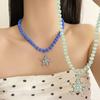 Holiday Starfish Beads Choker Acrylic Summer Clavicle Chain Cute Starfish Dots Necklace Women