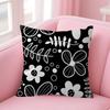 Colorful Embroidery Daisy Pillow Gift Home Office Decoration Bedroom Sofa Car Cushion Cover Case 45X45