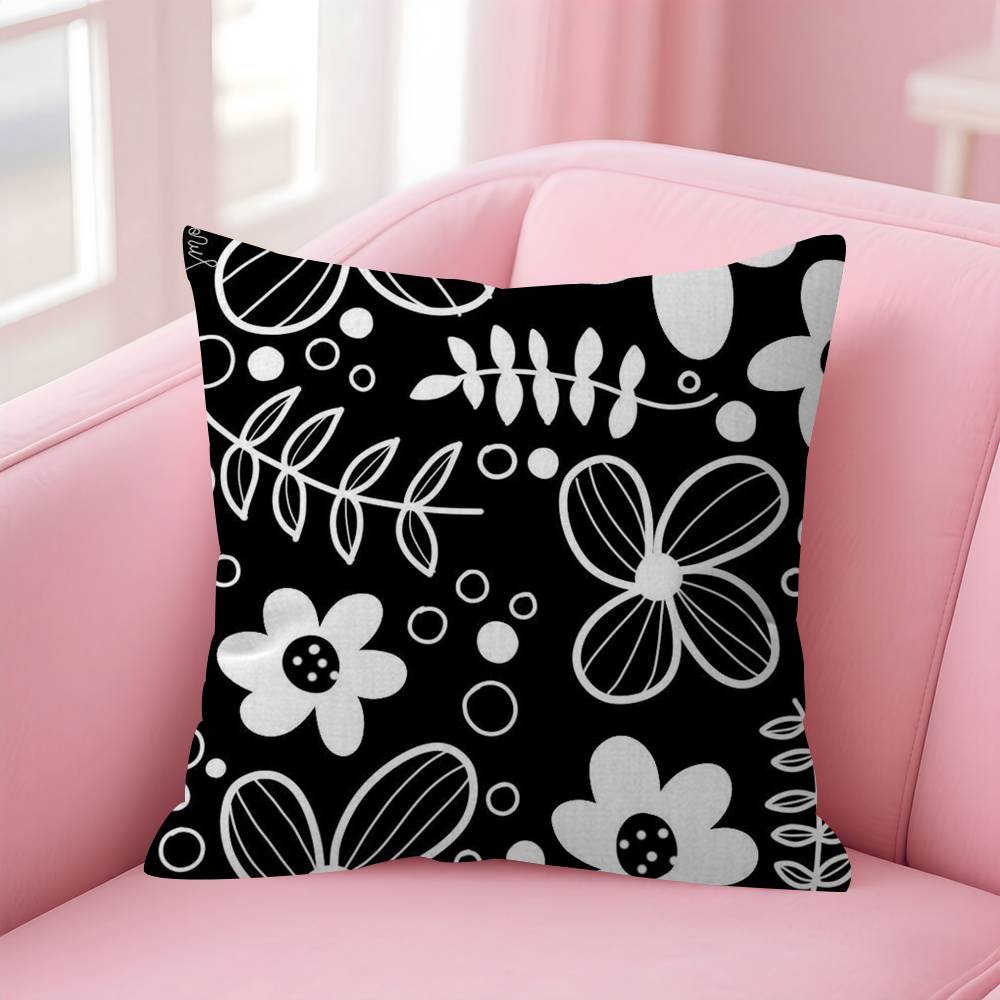 Colorful Embroidery Daisy Pillow Gift Home Office Decoration Bedroom Sofa Car Cushion Cover Case 45X45
