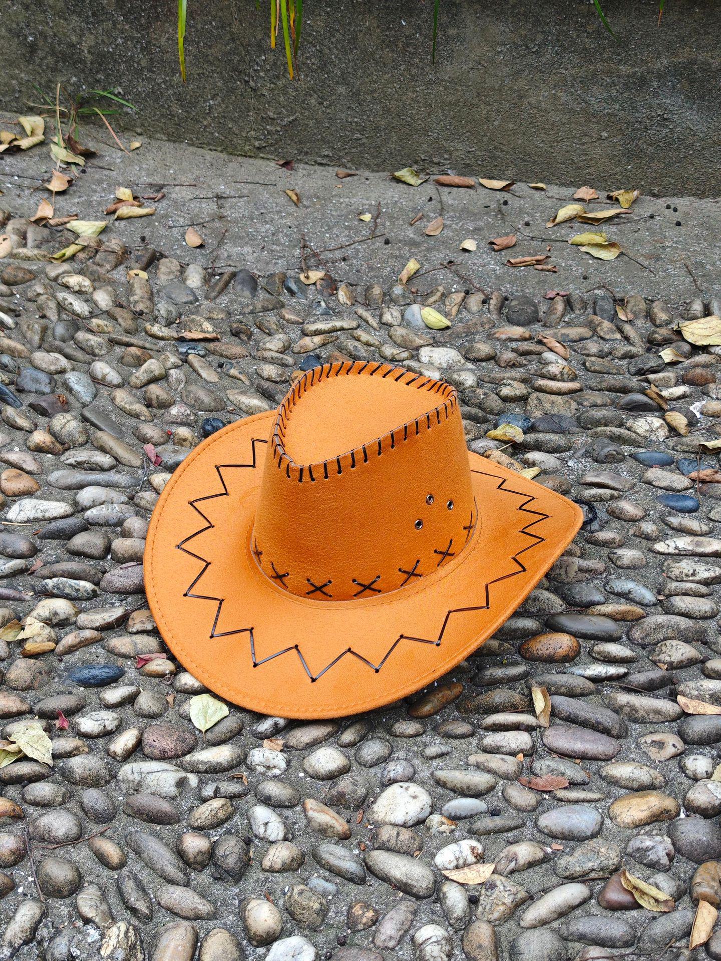 

Suede Wide Brim Cowboy Hat: Outdoor Sun Protection & Windproof for Men & Women Medium