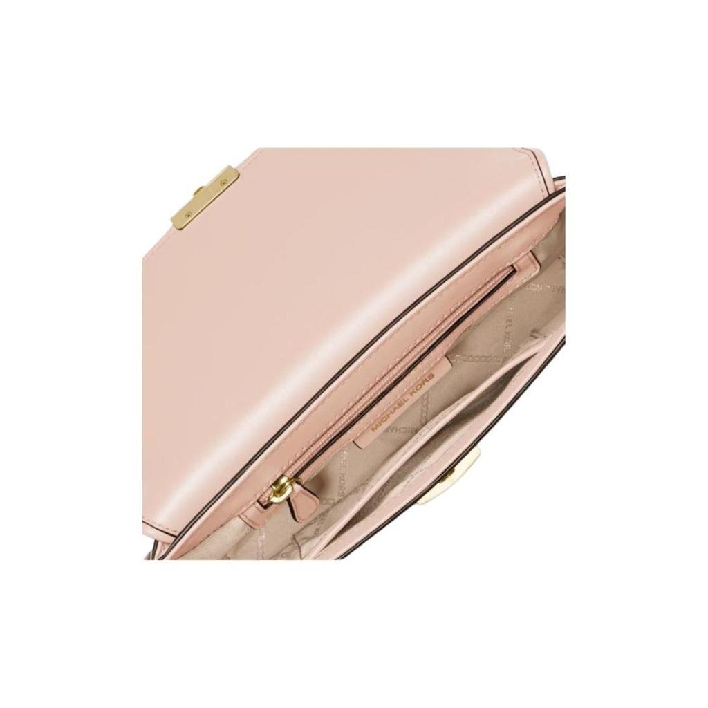 Michael Kors Bradshaw Chain Woven Solid Logo Flap Leather Shoulder Bag Women Shoulder Bag Pink 30S1G2BL1T-SOFT-PINK
