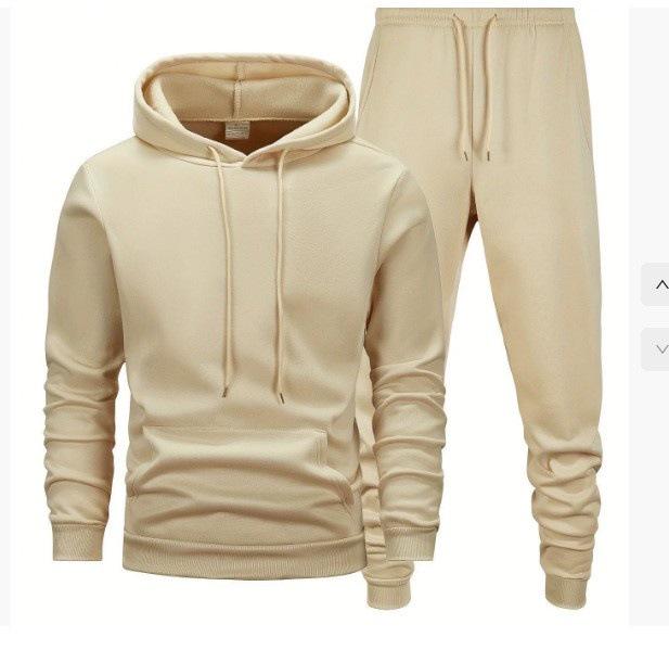 Hooded Casual Tracksuit Set: Solid Color, Versatile Sweatshirt & Sweatpants for Autumn